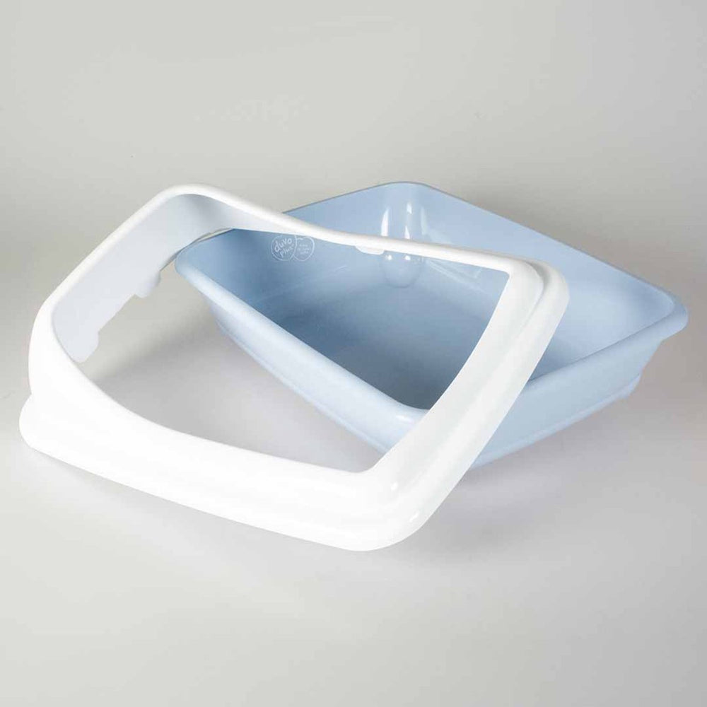 Duvo + kattentoilet birba met rand azzurro m - 46x35x20cm