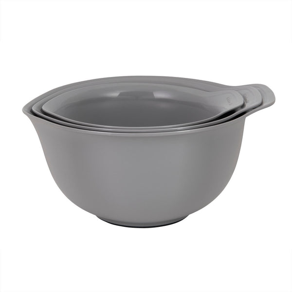 Kitchenaid beslagkommen, set van 3 stuks, met schenktuit, 2.4 l, 3.3 l, 4.3 l, kunststof, nestbaar, grijs -