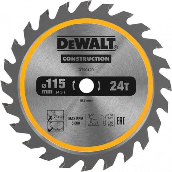 Dewalt accessoires cirkelzaagblad | 115x10x24t - dt20420-qz