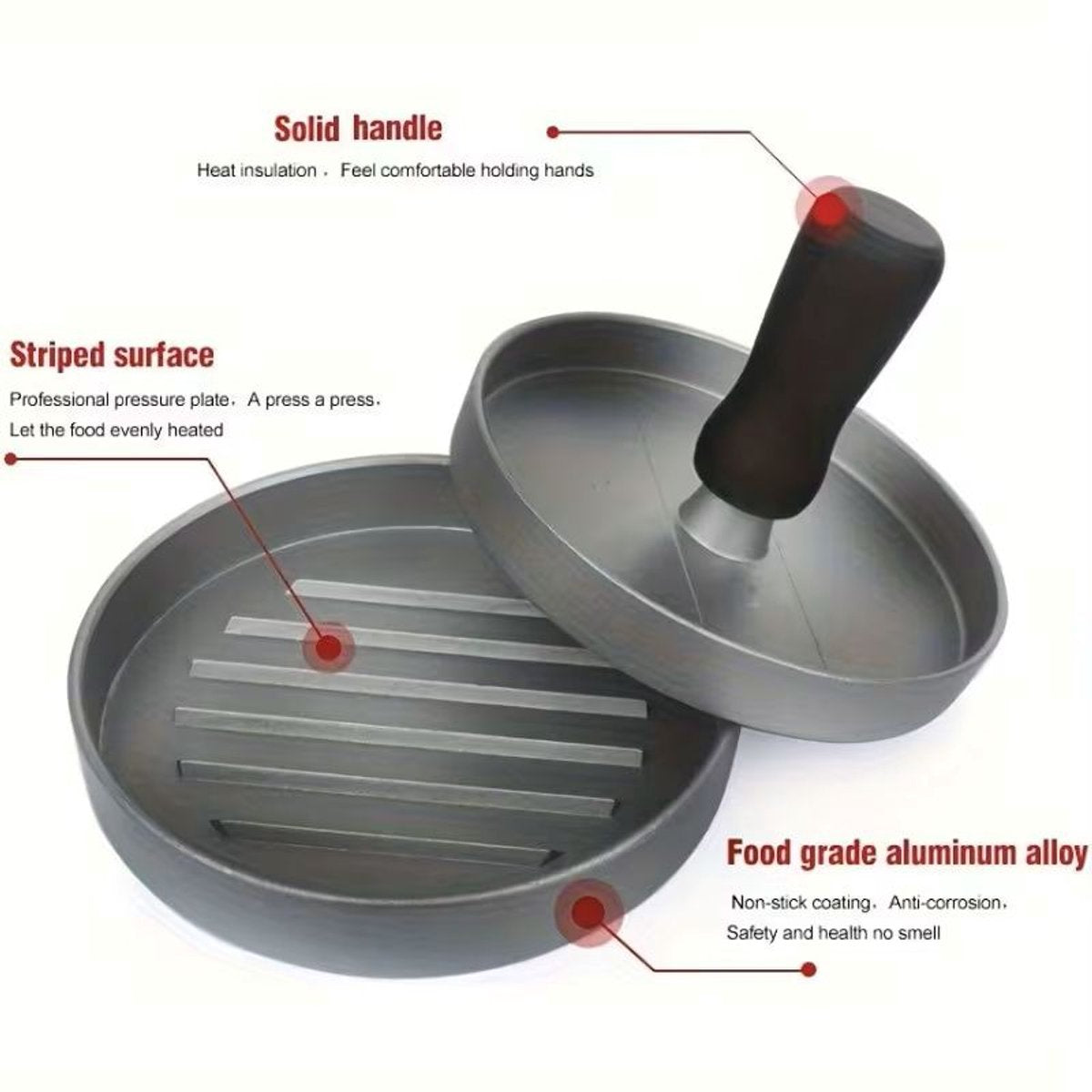 Gefu bbq hamburgerpers - ø 11,8 cm - aluminium kunststof