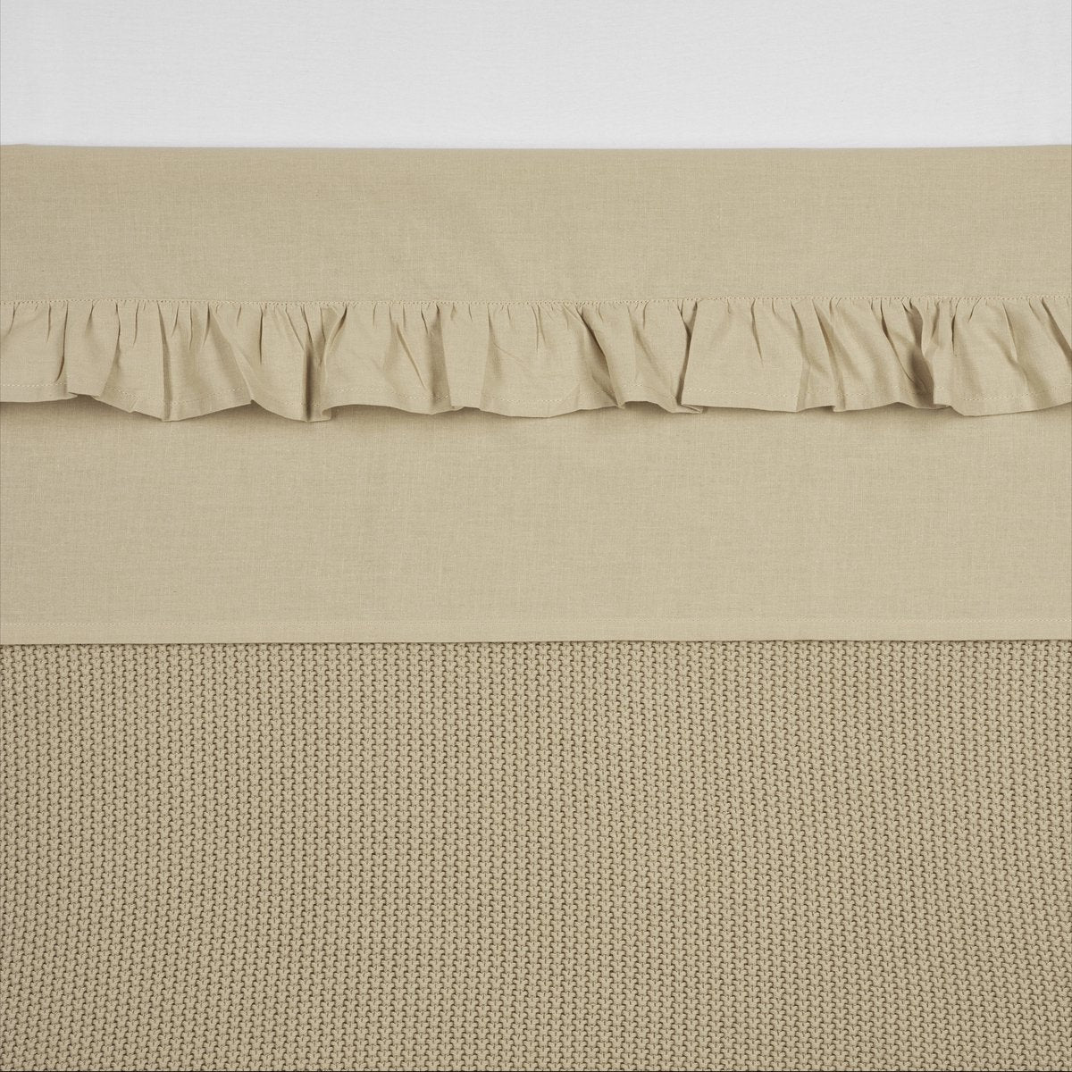 Meyco baby ruffle wieglaken - sand - 75x100cm - 0.3 tog