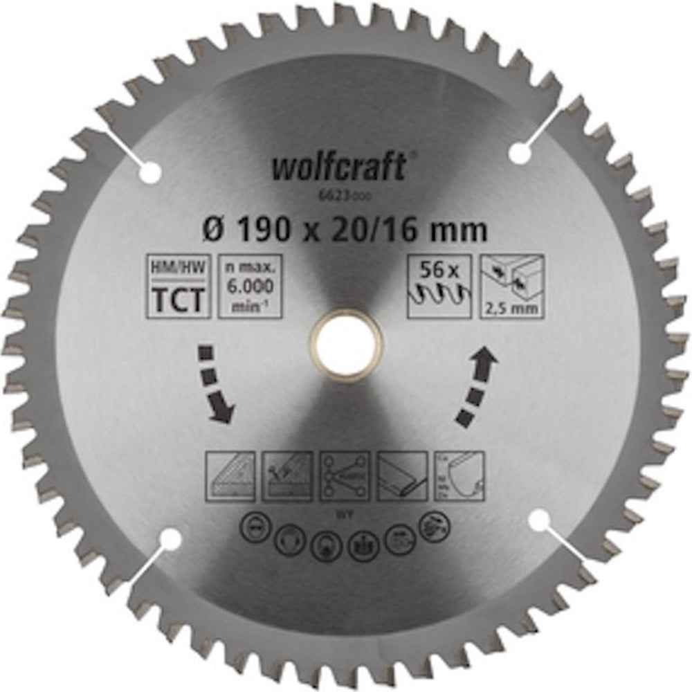 Wolfcraft - cirkelzaagblad - zaagblad 160 x 20 - serie lila - 6623000