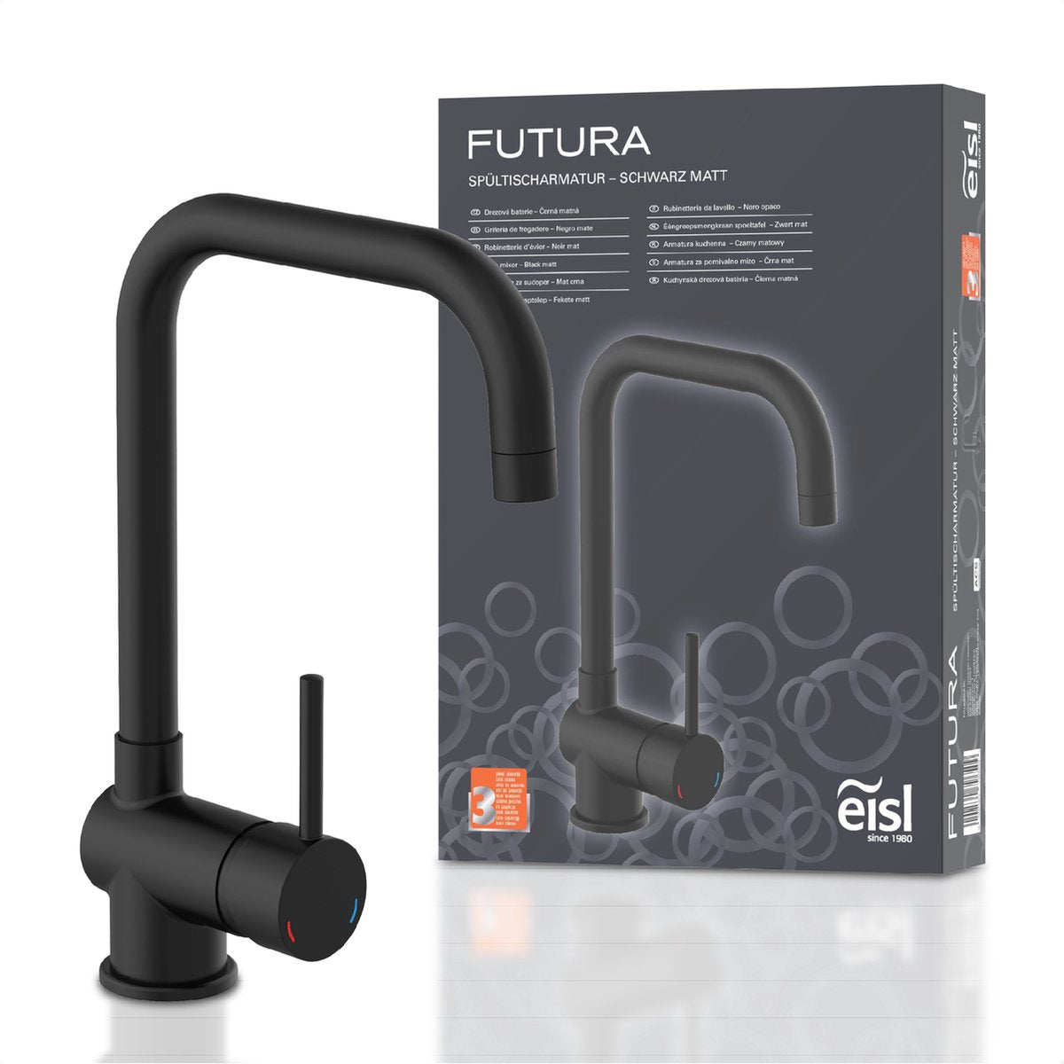 Eisl futura keukenkraan - mengkraan - zwart