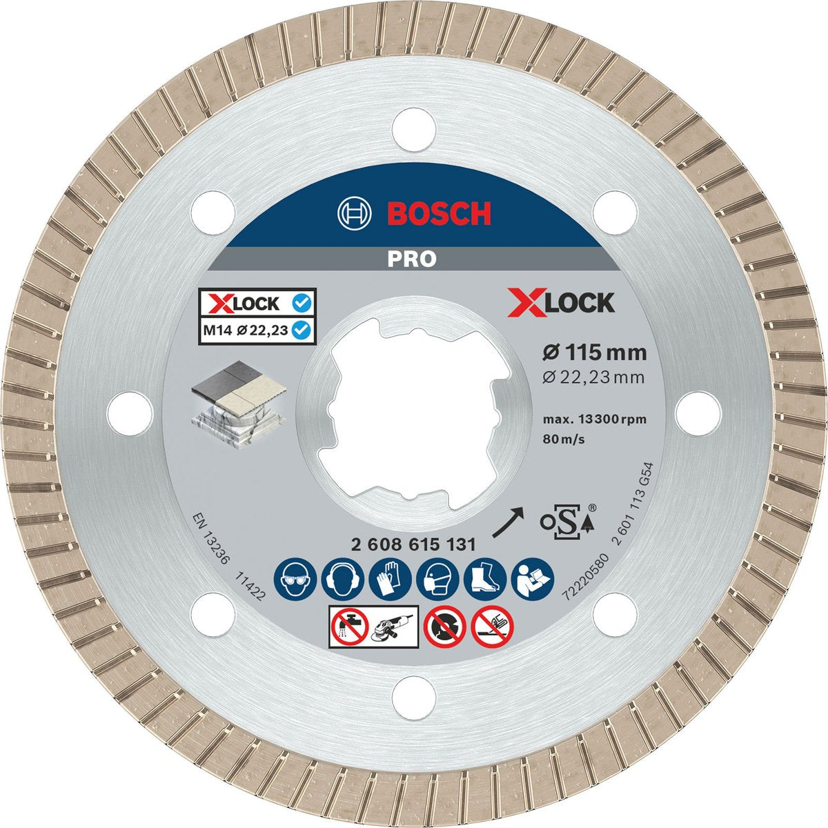 Bosch accessories 2608615131 x-lock-diamantdoorslijpschijf 115 mm diameter 115 mm 1 stuk(s)