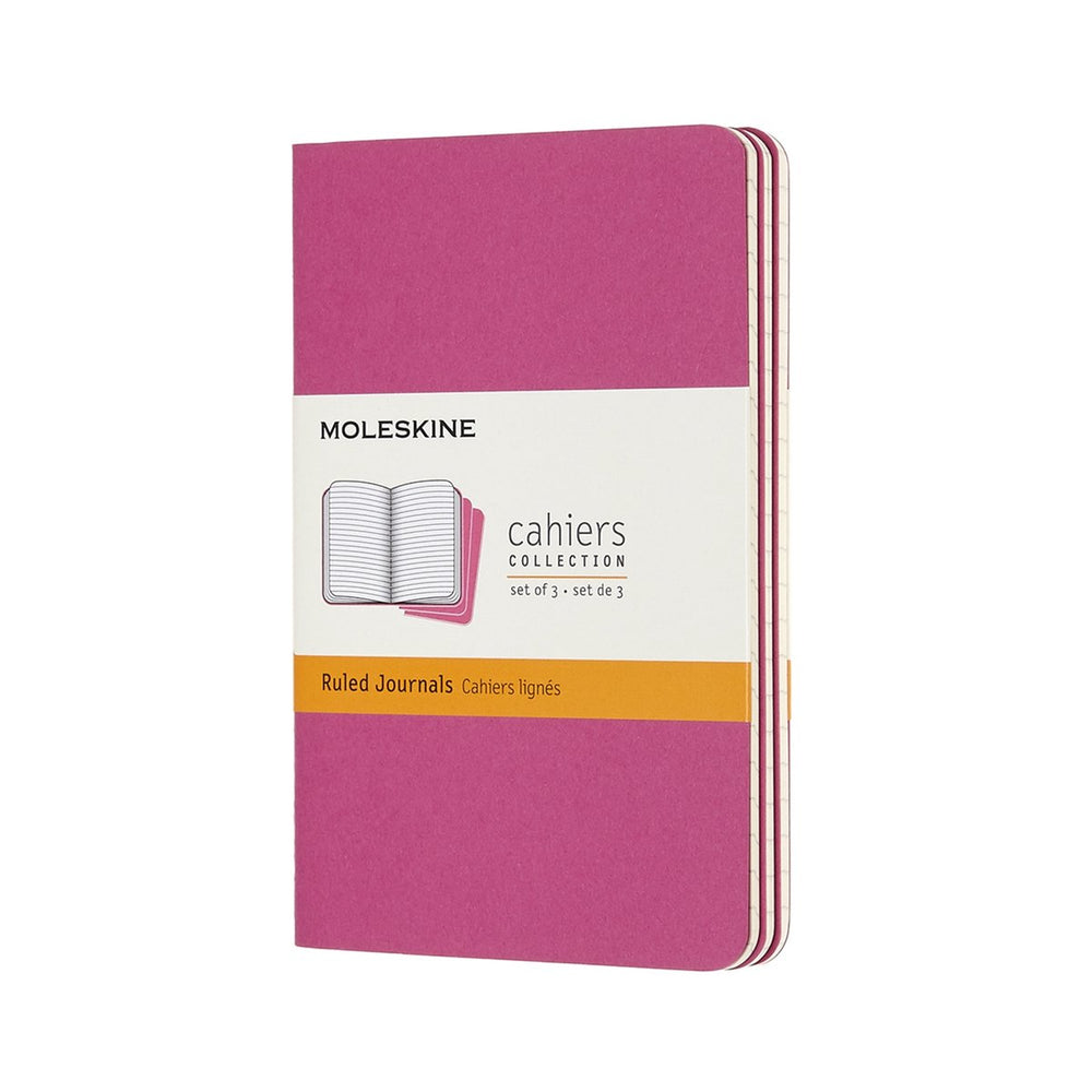 Moleskine cahier journals - pocket - gelinieerd - roze - set van 3