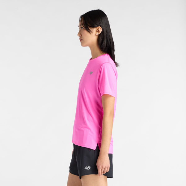 New balance sport essential t-shirt dames sportshirt - pink m