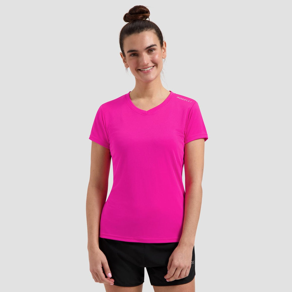 Rogelli promo hardloopshirt dames - korte mouwen - roze - m