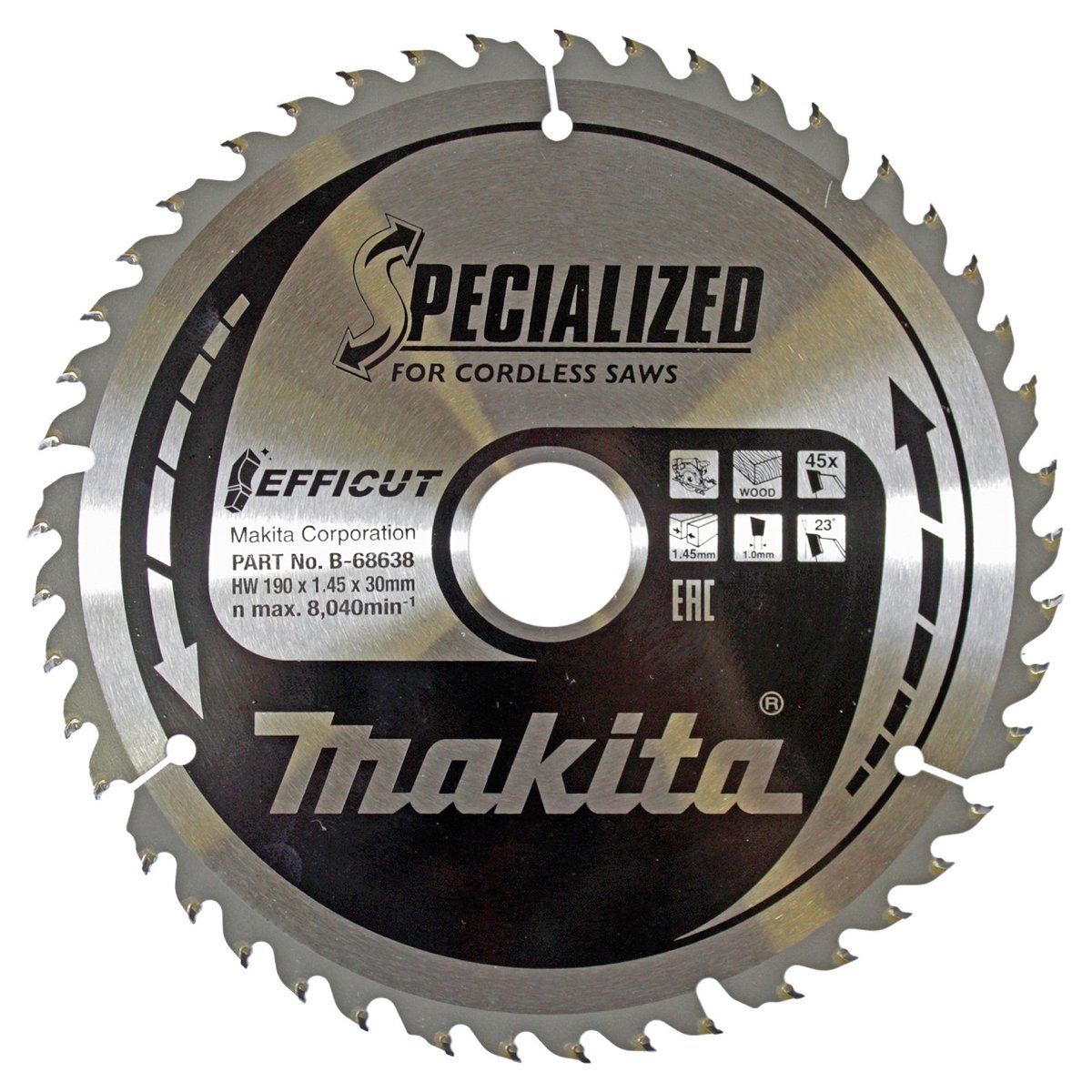 Makita accessoires makita cirkelzaagblad voor hout | specialized | ø 190mm asgat 30mm 45t - b-68638
