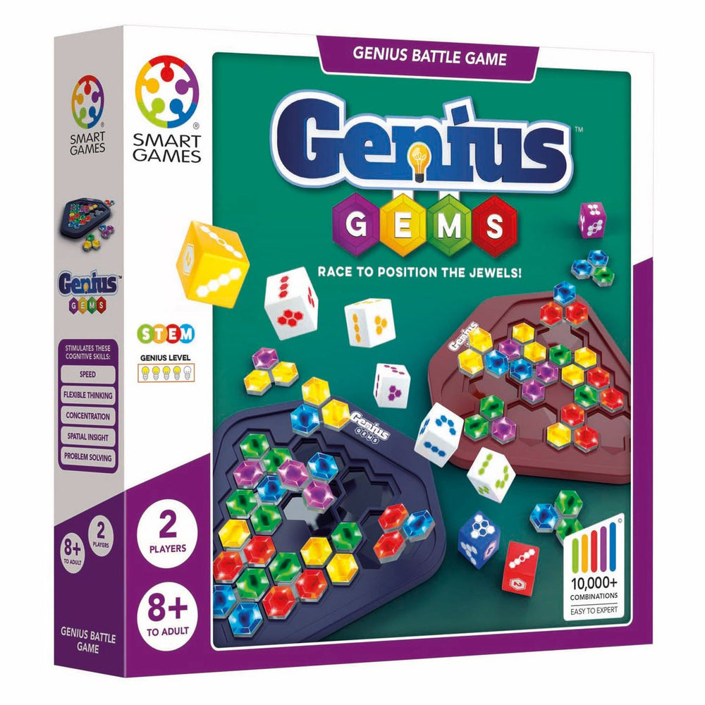 Smartgames genius gems - snel strategisch denkspel - meer dan 10.000 edelsteencombinaties - solospel multiplayer - vanaf 8 jaar