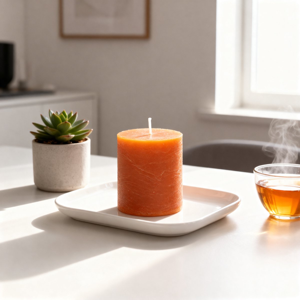 Arti casa kaars geel ø7xh8cm