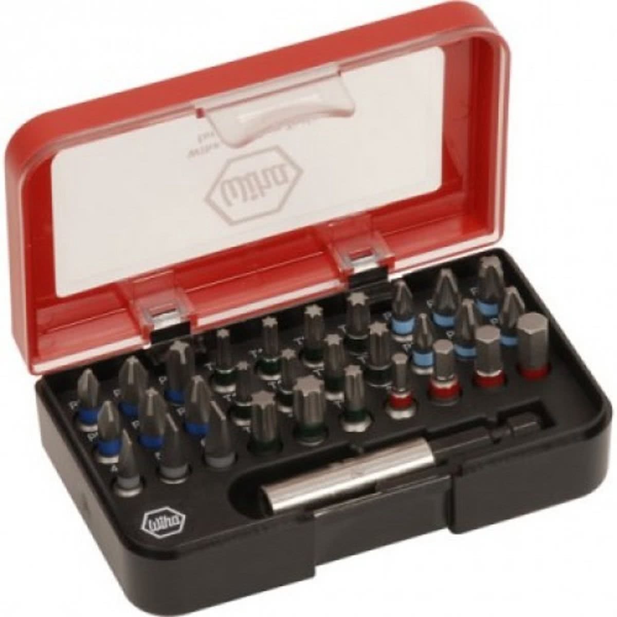 Wiha bitset standard 25mm (¼″) sl ph pz torx® hex in box met riemclip - 31-delig - 41130