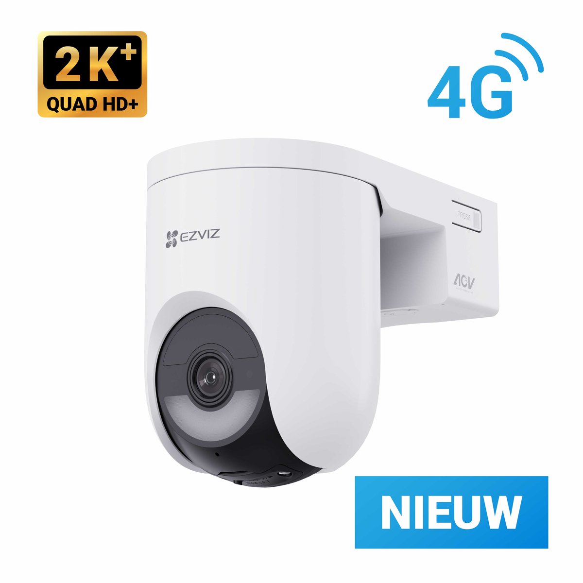 Ezviz hb8 lite 4g lte wifi – 2k+ – 360° ptz beveiligingscamera- draadloos buiten - ai detectie auto tracking – kleur nachtzicht – wifi 6 – sirene spotlight -geen maandkosten