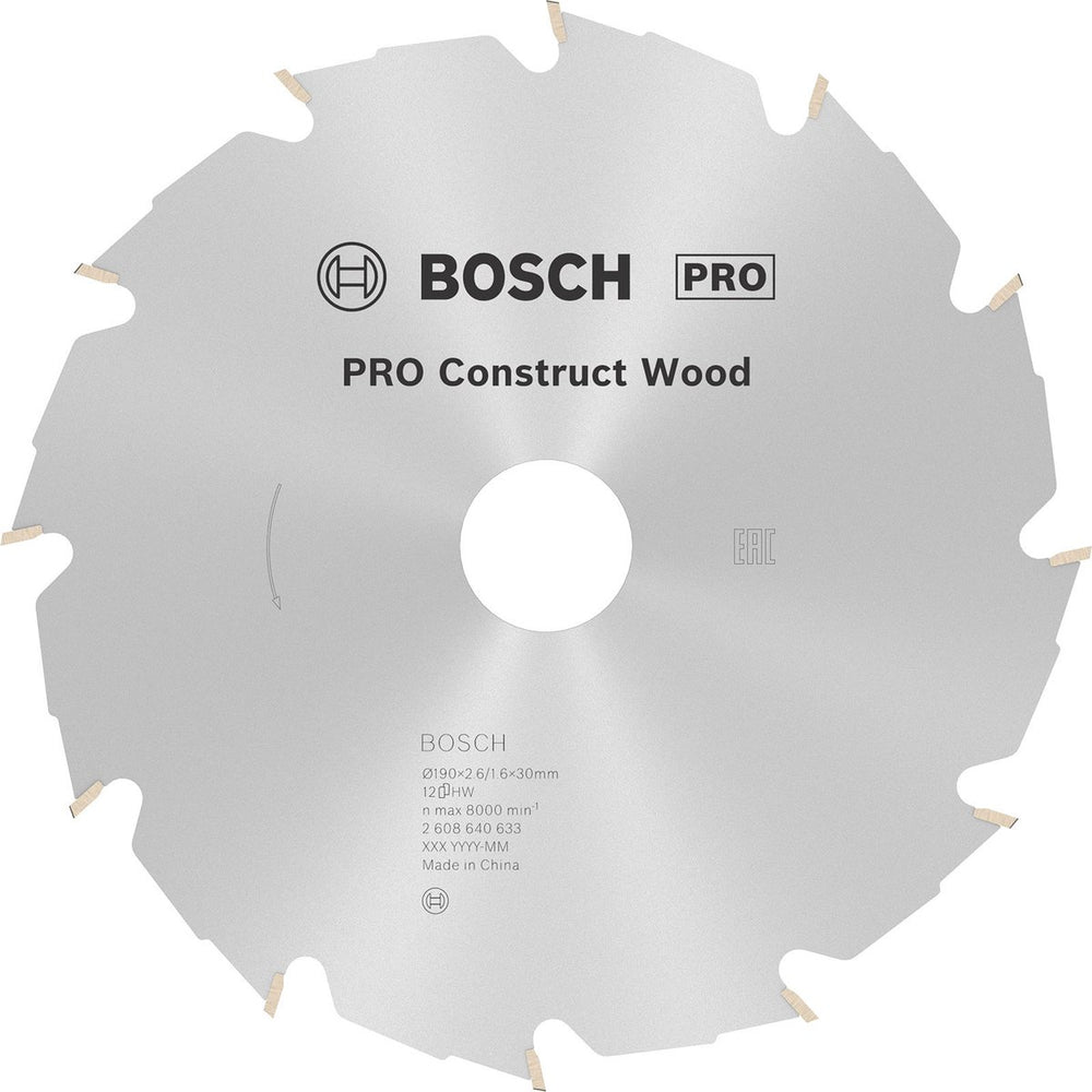 Bosch cirkzb constr. wood 190x30x2,6 12t fwf