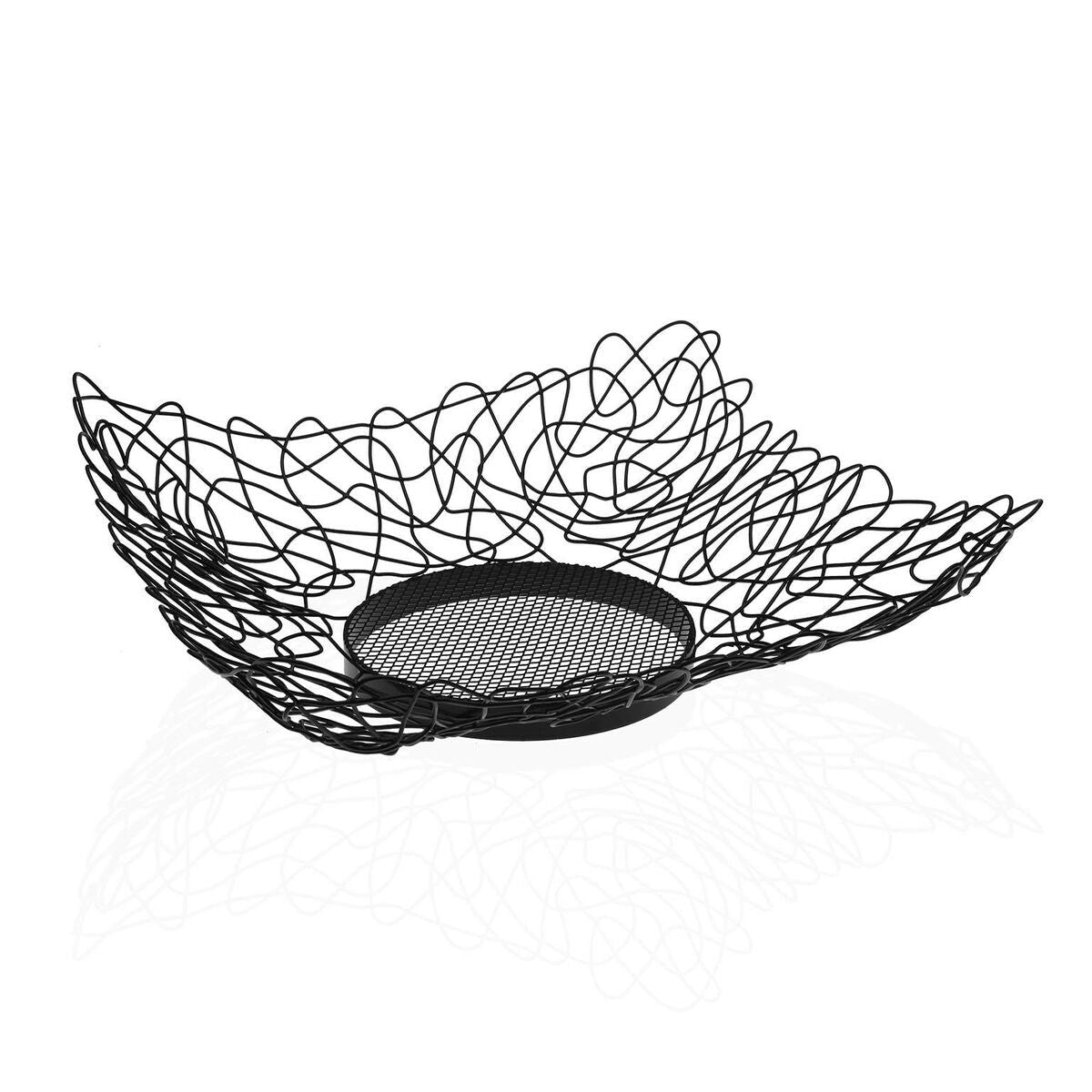 Versa fruitschaal zwart metaal staal (29 x 10 x 29 cm)