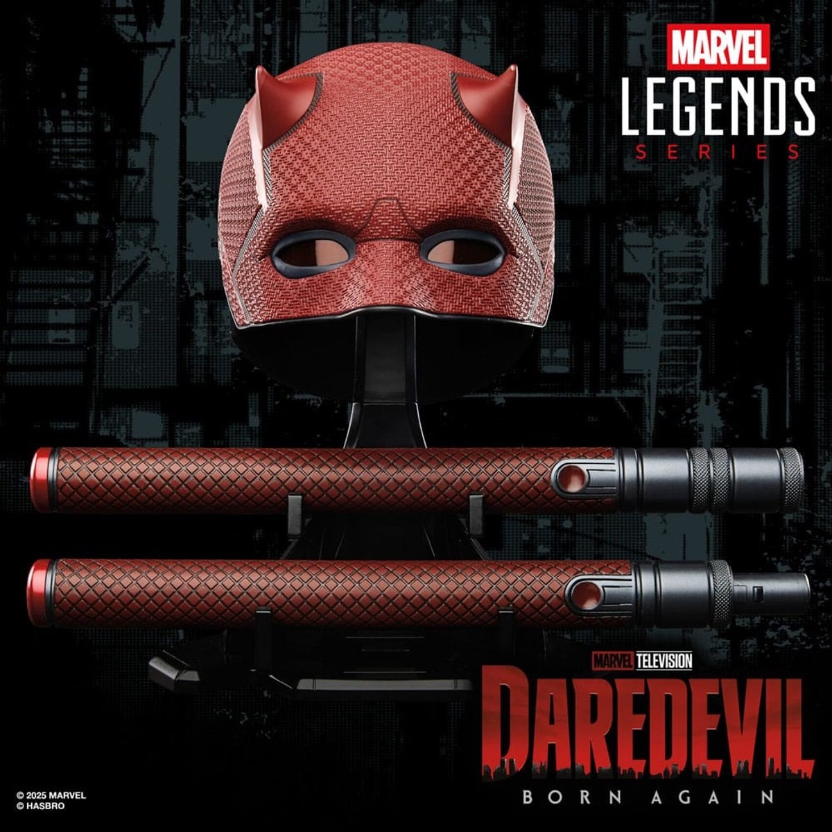 Marvel premium roleplay daredevil masker en billy club replica 1:1.
