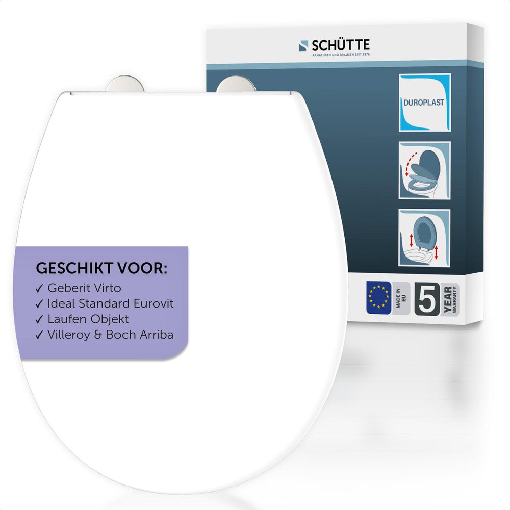 Schütte wc-bril 82800 pro 1 - valrem - afneembaar - geschikt voor geberit virto, ideal standard eurovit, laufen objekt, villeroy boch arriba - belastbaar tot 250 kg