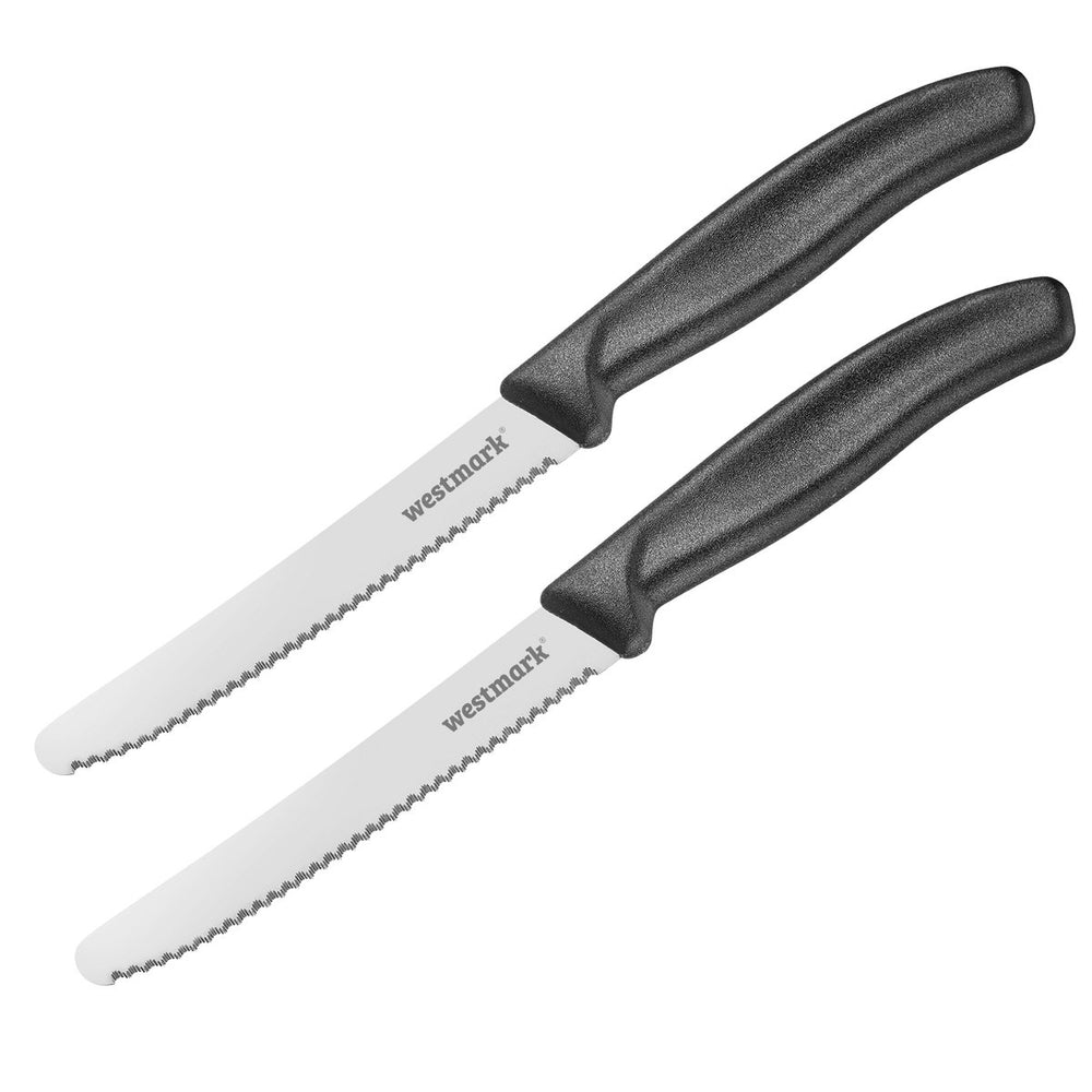 Westmark daily-slice ontbijtmessen – 2 praktische messen, dubbel gekartelde snede, ideaal voor brood, broodjes tomaten, vaatwasserbestendig – roestvrij staal, 13482270