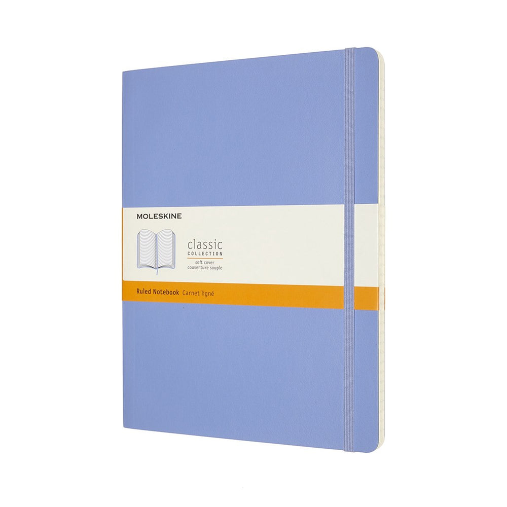 Moleskine classic notitieboek - extra large - softcover - gelinieerd - hortensia blauw