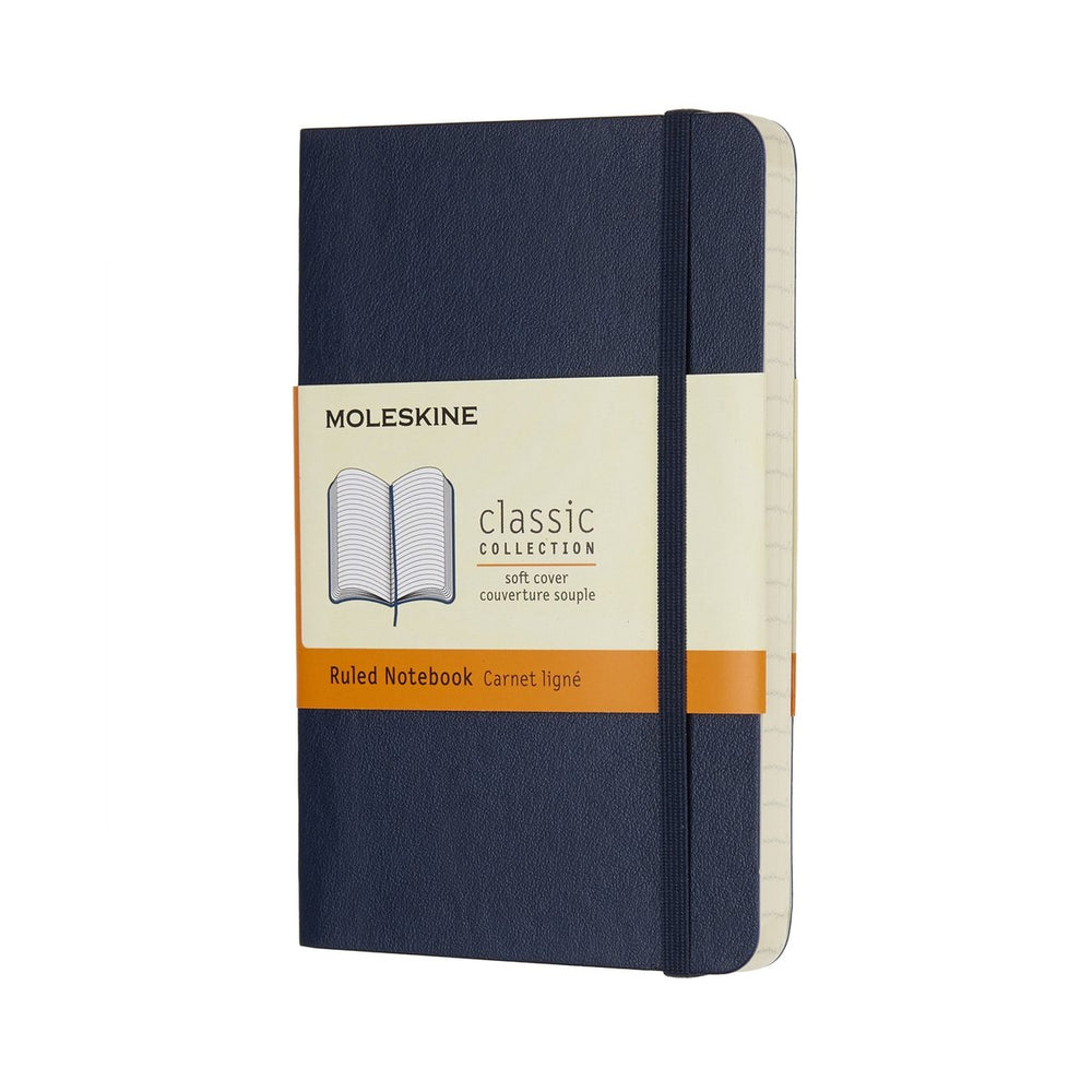 Moleskine classic notitieboek - pocket - softcover - gelinieerd - saffier blauw