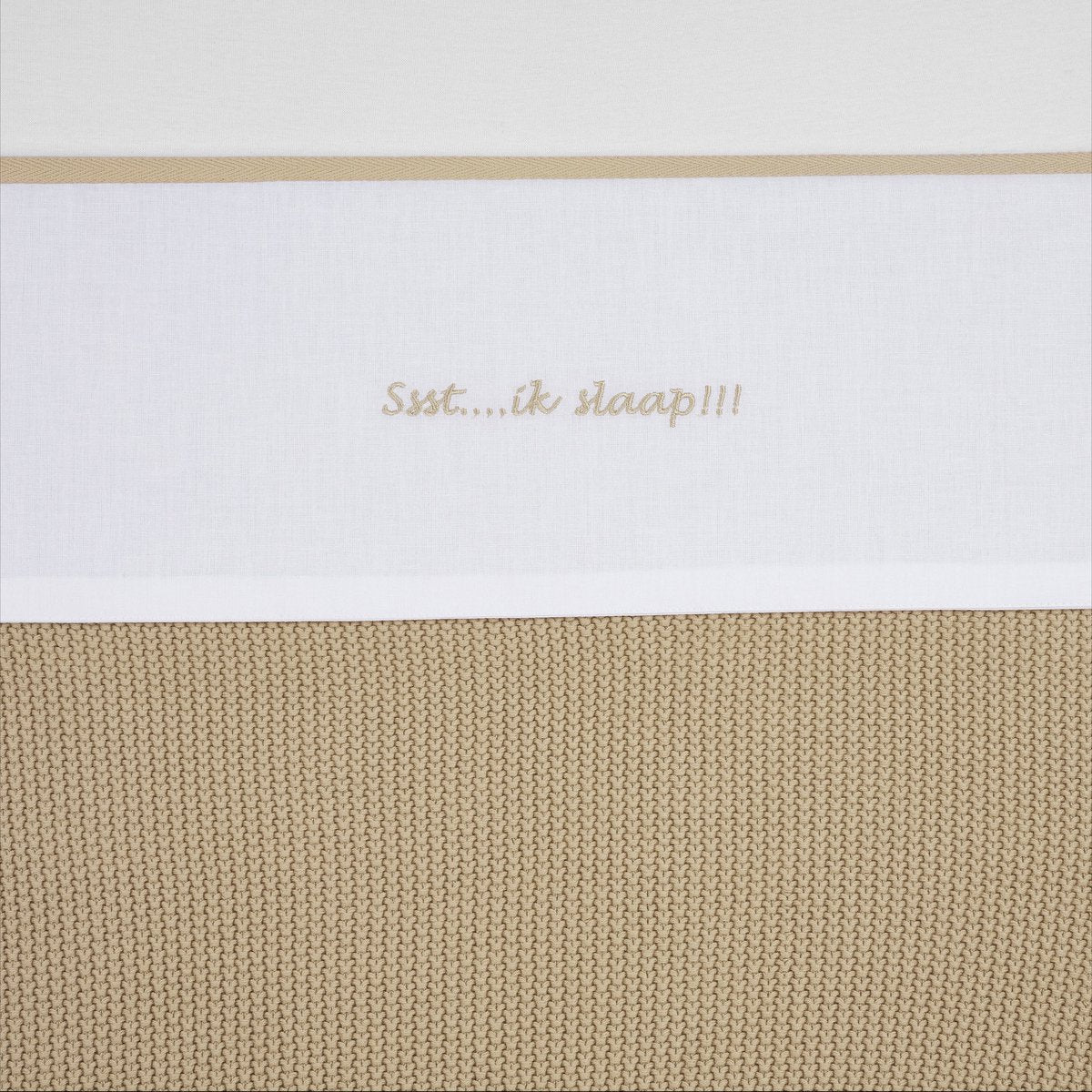 Meyco baby ssst...ik slaap!! ledikant laken - sand - 100x150cm - 0.3 tog