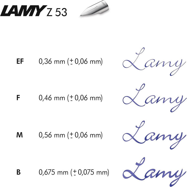 Lamy z 50 penpunt 888 - vervangingspen van verchroomd roestvrij staal in de kleur blank - penpuntsterkte lh - penpunt geschikt voor linkshandige ophanging