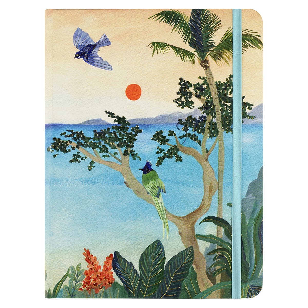 Peter pauper mid size notitieboek - tropical paradise - met elastieksluiting - 16x21 cm