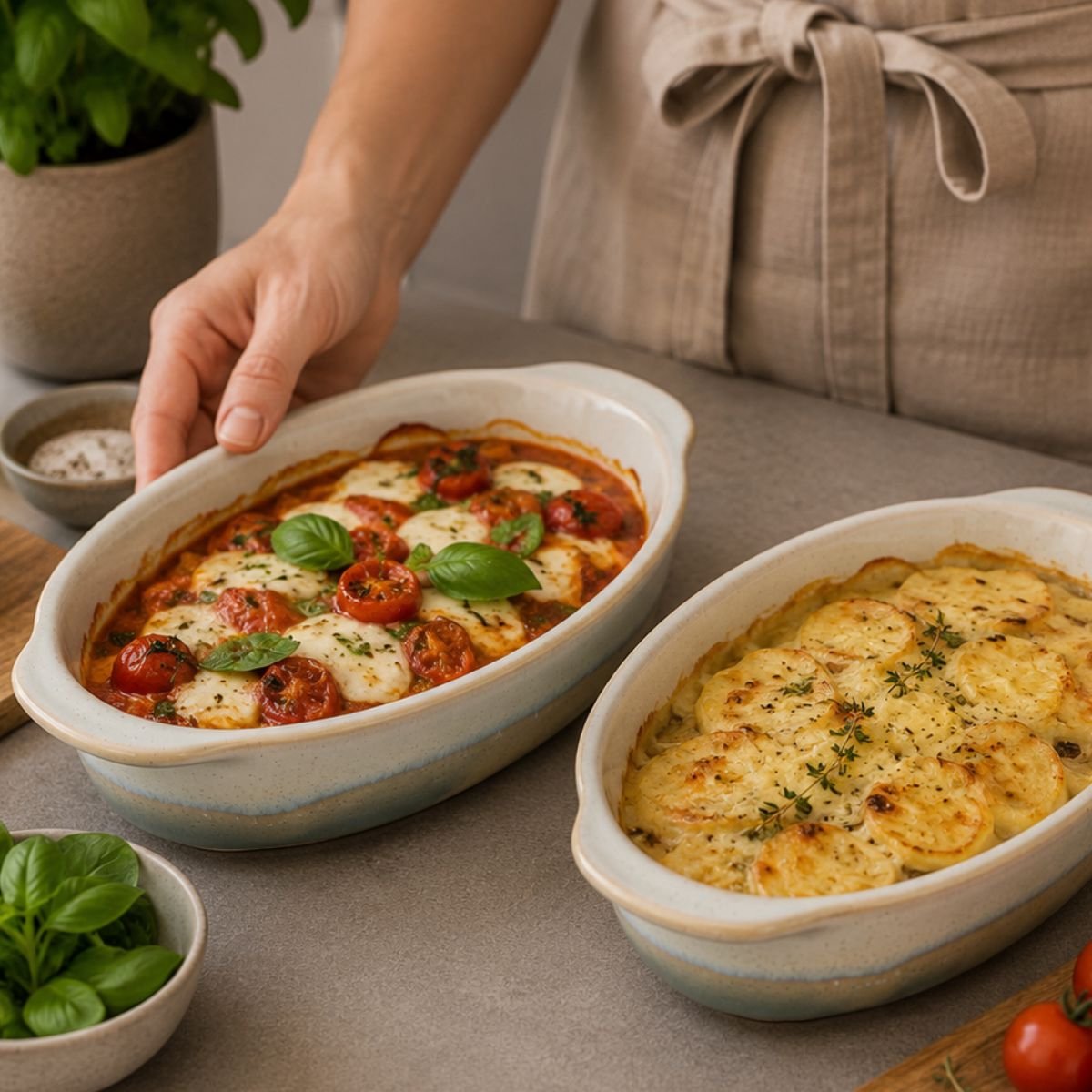 Alpina ovenschalen - 2-delige ovenschaal set – 21x12x4,5cm - ovenbestendig