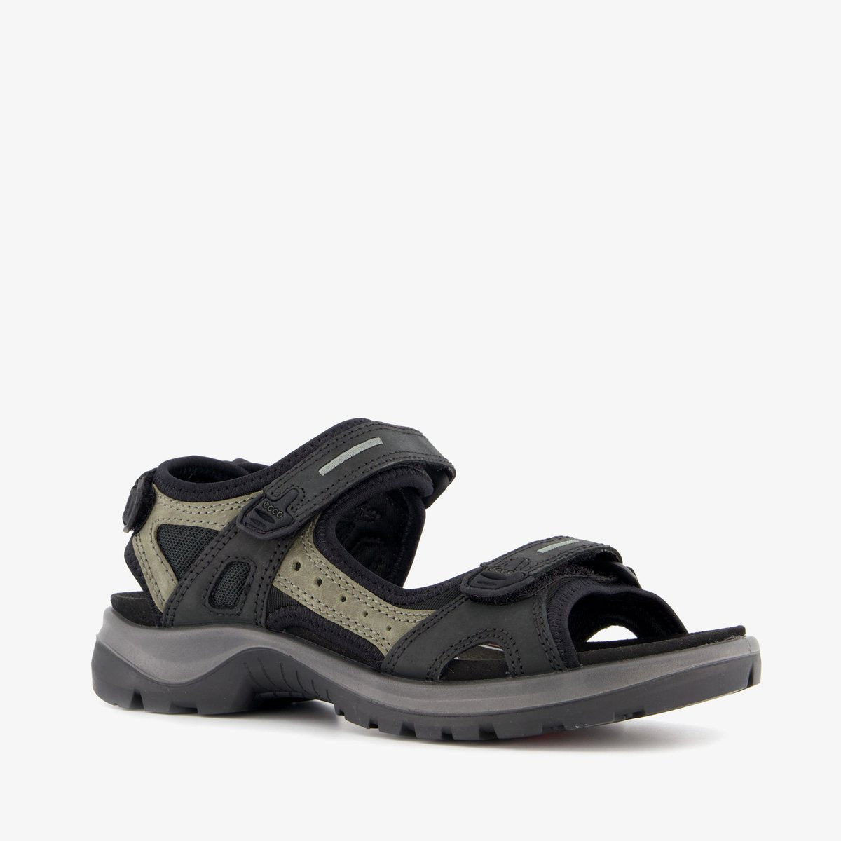 Ecco onroads leren dames sandalen zwart groen - maat 42