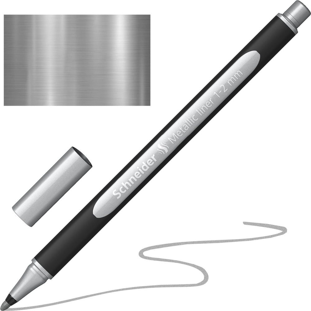 Schneider schrijfwaren schneider metallic liner - paint-it 020 - 1-2mm - zilver metallic - s-ml02001007