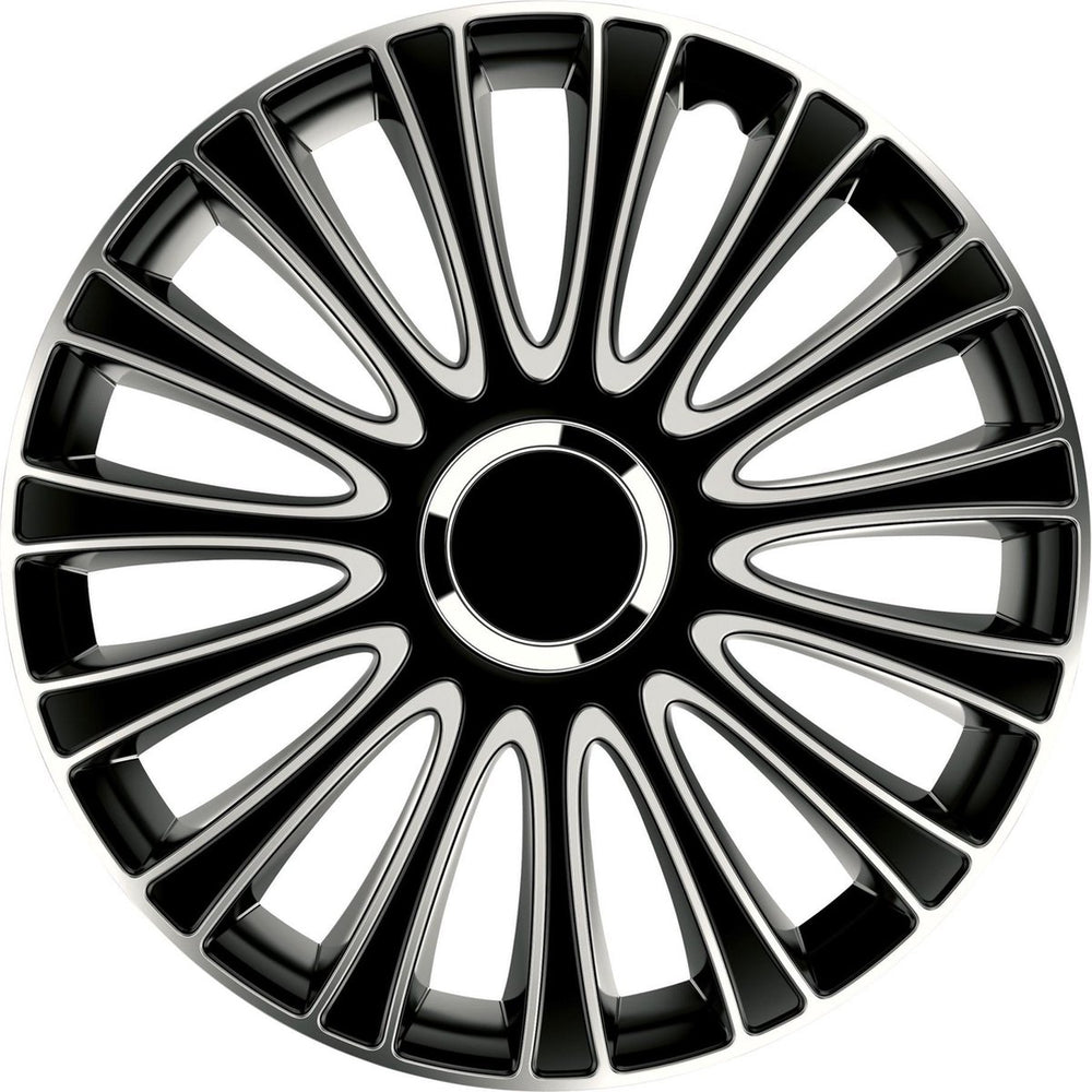 Carpoint wieldoppen le mans pro 13 inch abs zwart zilver set van 4
