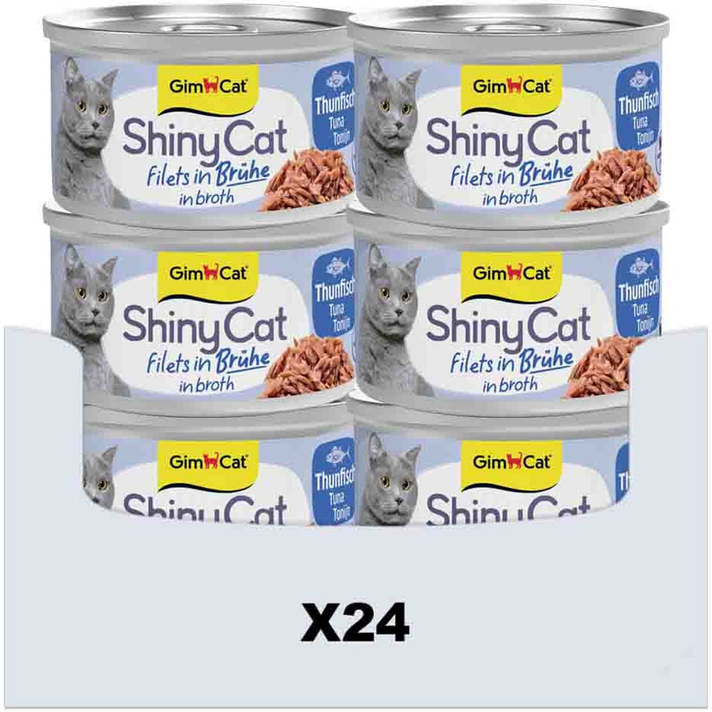Gimcat 24 x 70 g - shinycat filets in broth tonijn