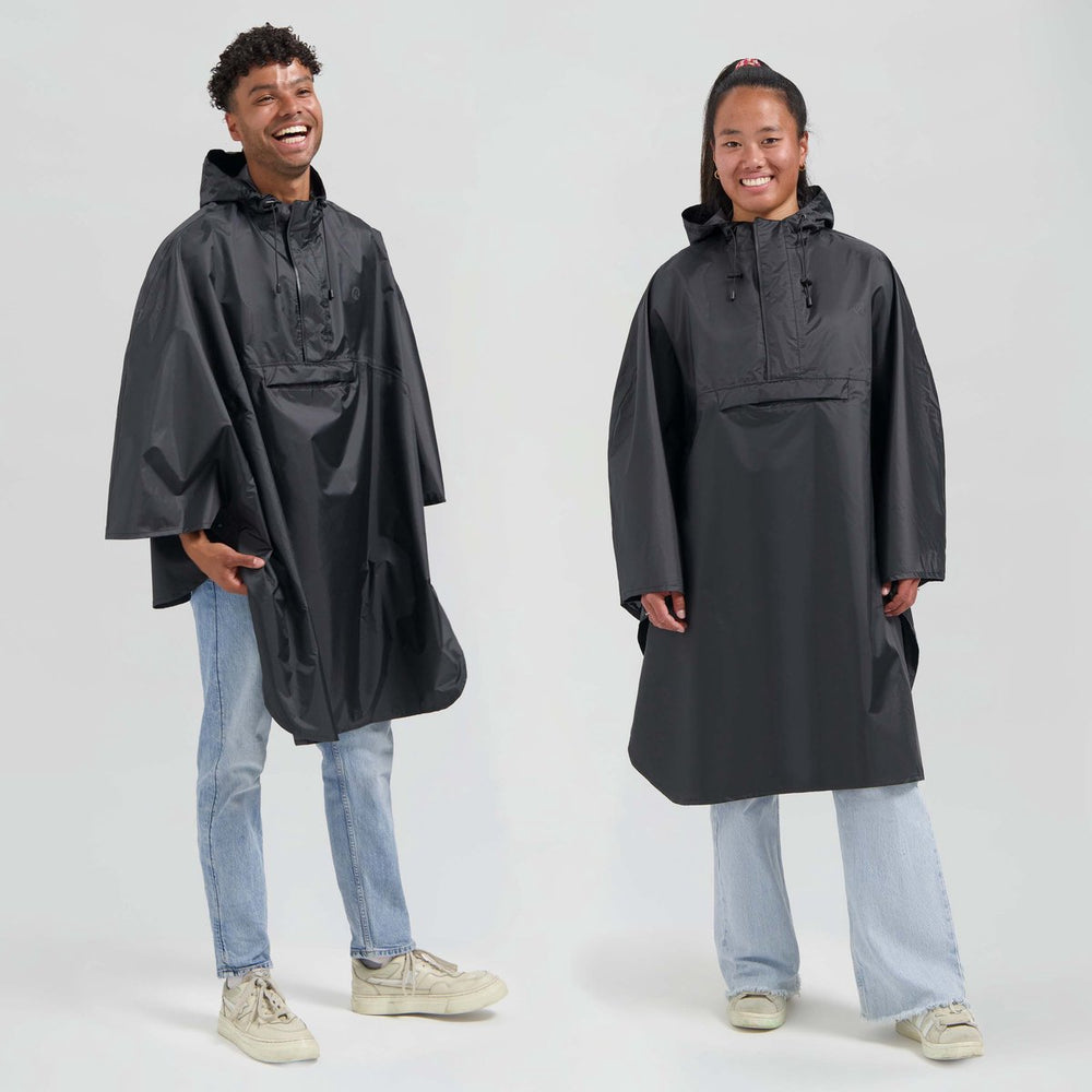 Rogelli commuter core volwassenen regenponcho - herbruikbaar - zwart