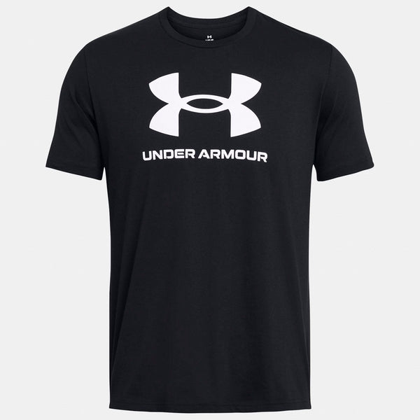Under armour ua sportstyle logo update ss-blk heren sportshirt - zwart - wit xxl