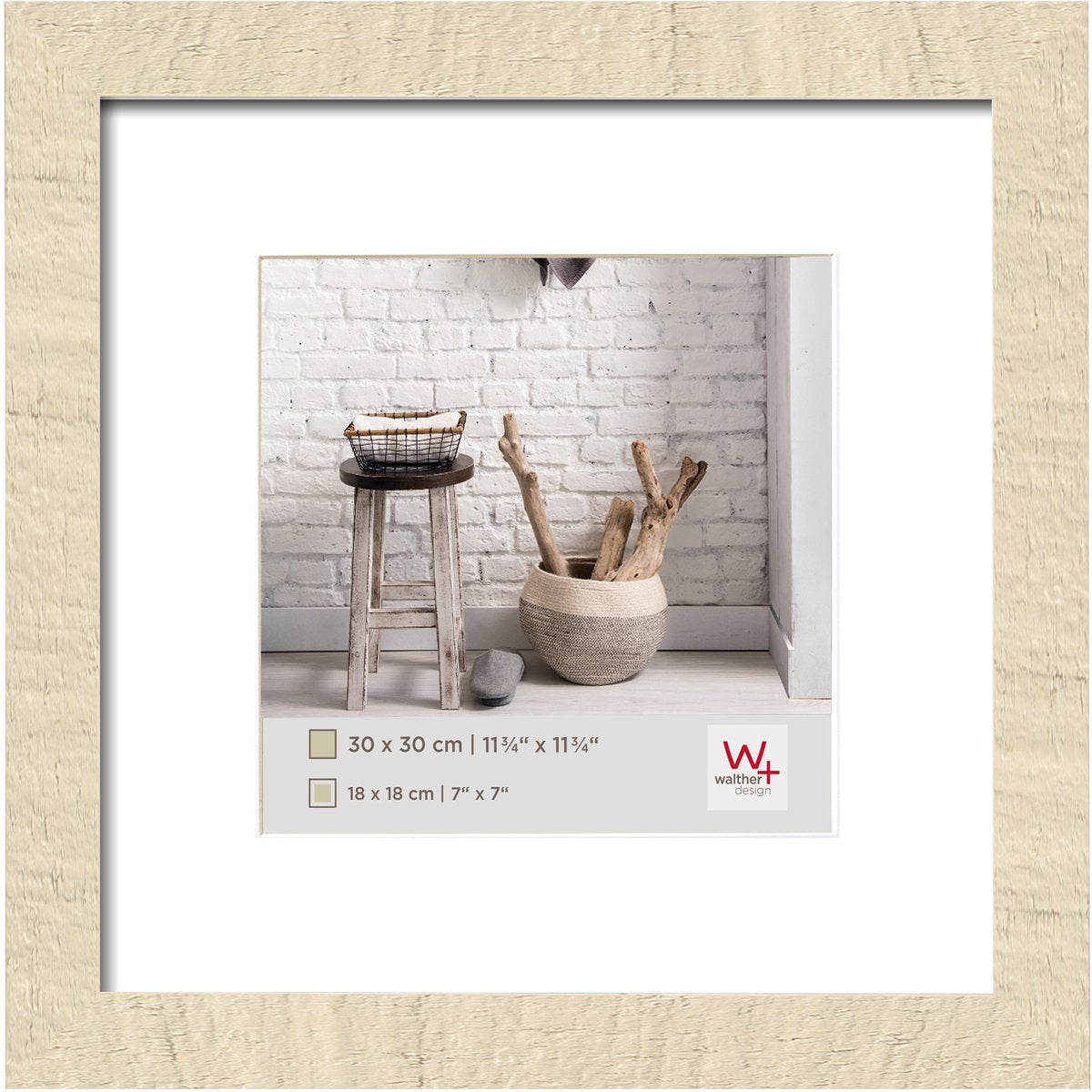 Walther home - houten lijst - fotoformaat 30x30 cm - crème wit