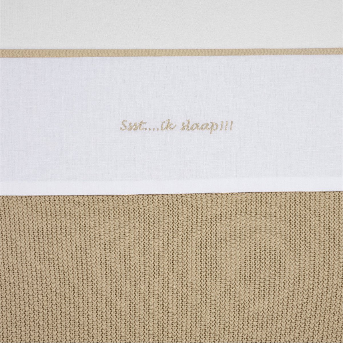 Meyco baby ssst...ik slaap!! ledikant laken - sand - 100x150cm - 0.3 tog
