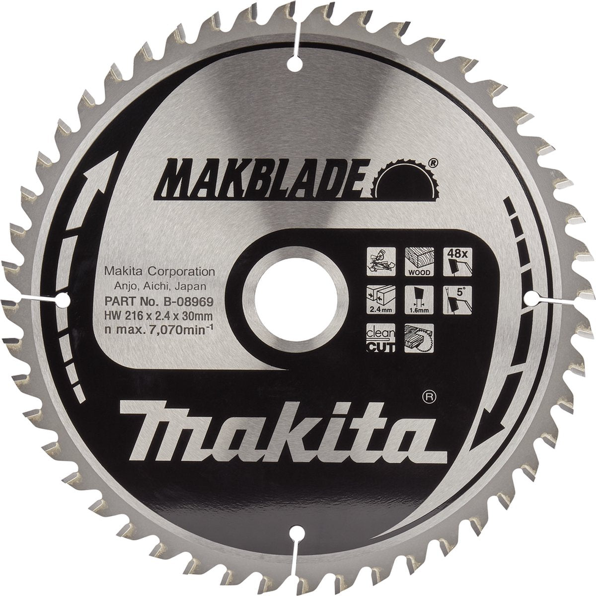 Makita b-08969 afkortzaagblad hout | makblade | 216 x 30 mm | 48-tands
