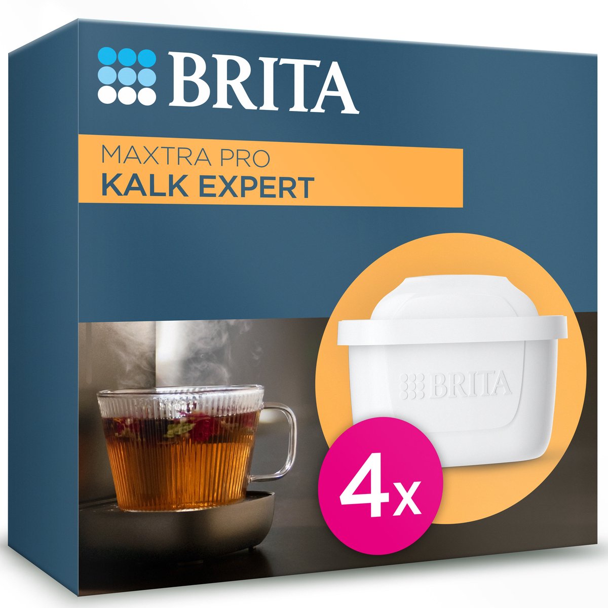 Brita waterfilterpatroon maxtra pro kalk expert - 4 stuks - originele waterfilter voor alle kannen voor bescherming van apparaten bij hard water - filtert o.a. kalk, onzuiverheden, chloor en metalen
