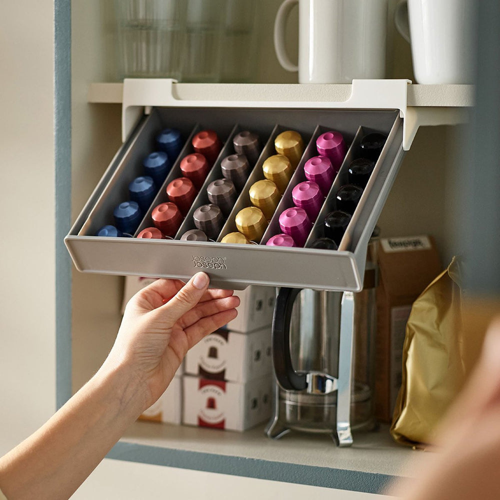 Joseph joseph ladeorganizer koffiecups - cupboardstore - hangend - kunststof - grijs