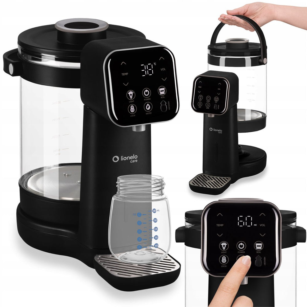 Lionelo babypresto 2.0 waterverwarmer heetwaterdispenser – melkbereidingsmachine – uv-sterilisatie – smart-modus 100°c – 40–100°c instelbaar – 30–300 ml dosering – 3l tank – nachtlampje – voor babyvoeding