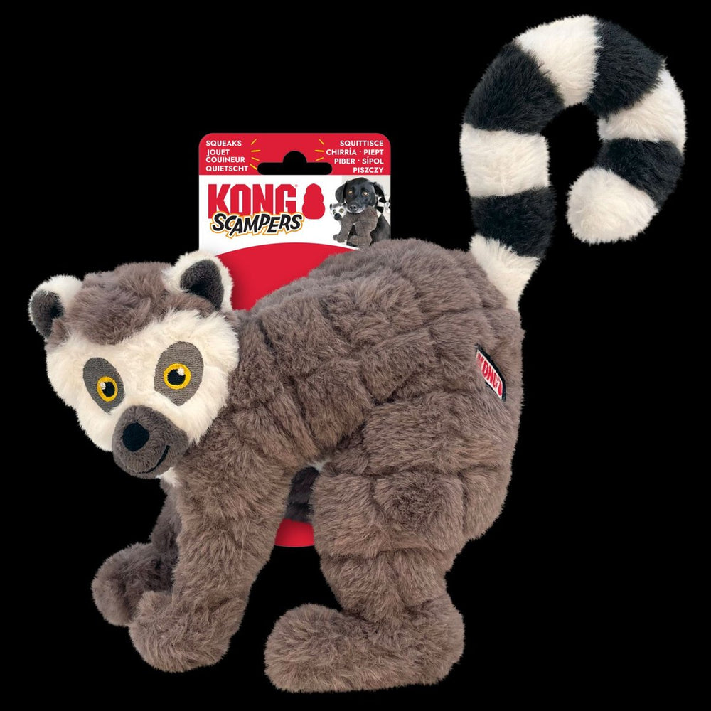 Kong scampers lemur - knuffel - 22.86x25.4x12.07 cm grijs m