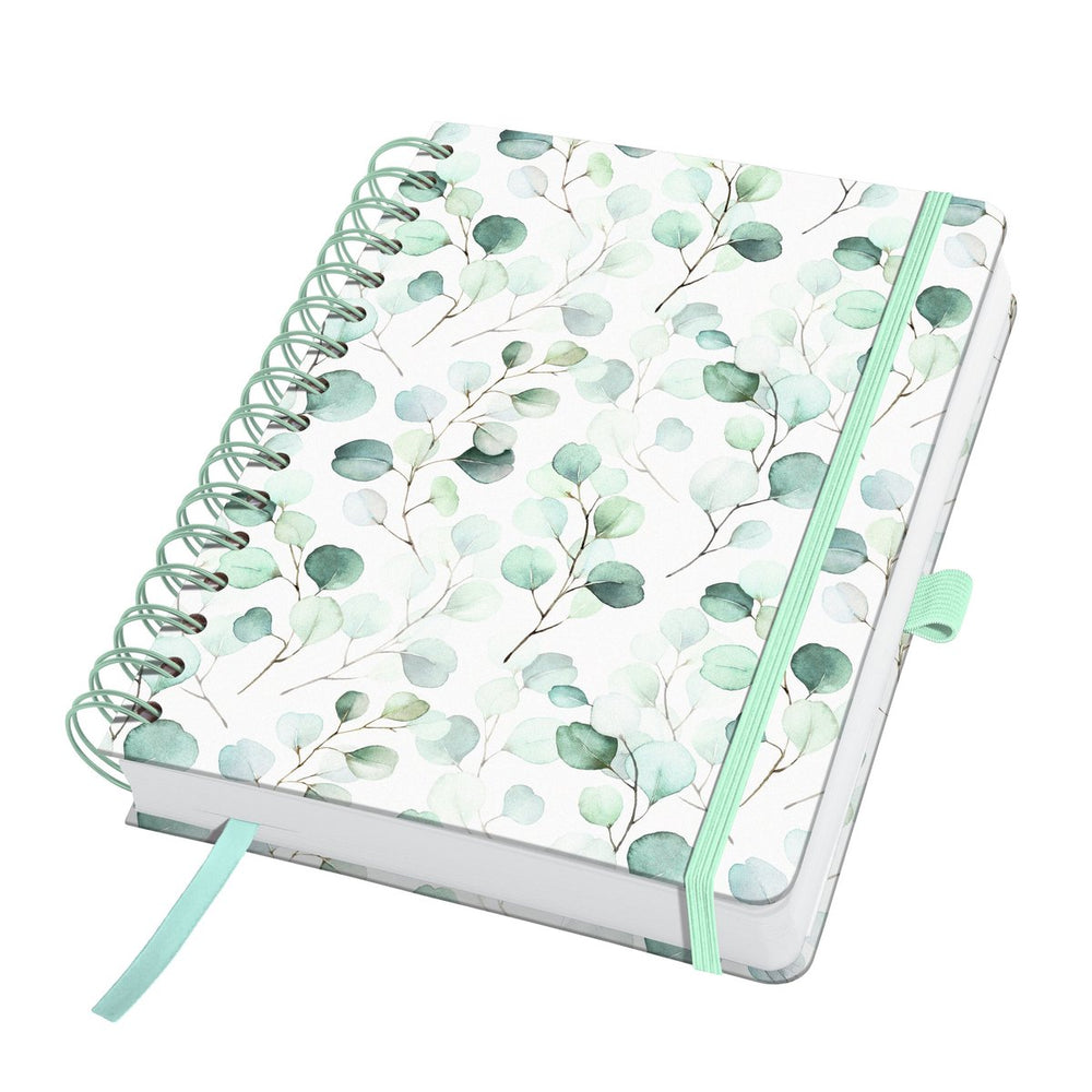 Sigel spiraal notitieboek a5 - jolie - hardcover - 240 pagina's - blanco - 120 grams papier - eucalyptus day - si-jn656