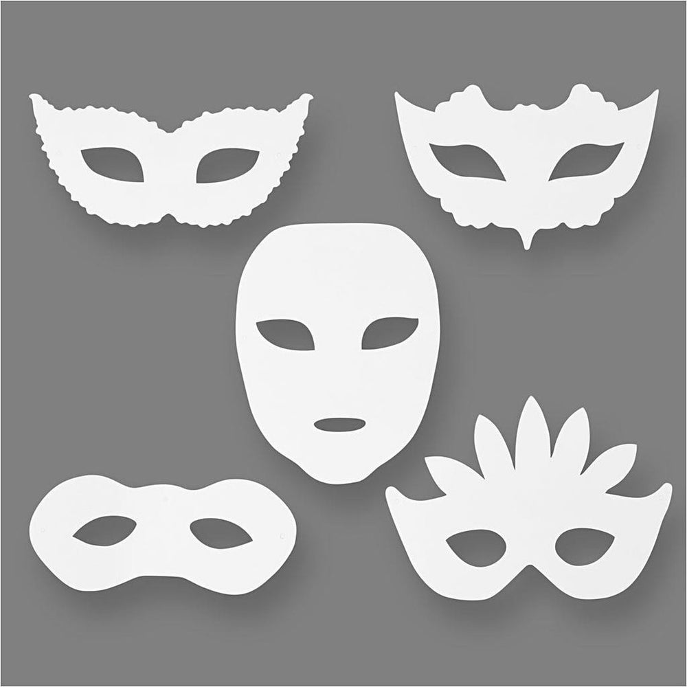Creotime theatermaskers h: 8,5-19 cm b: 15-20,5 cm
