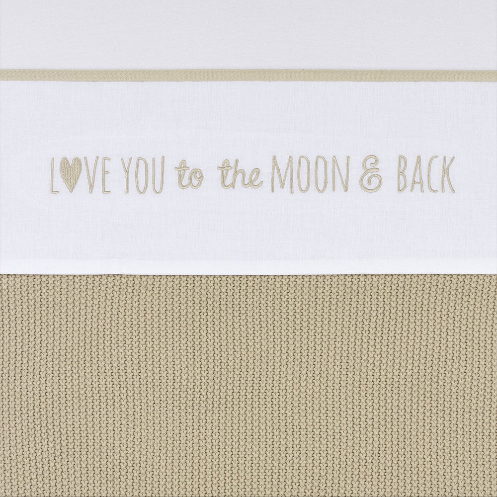 Meyco baby love you to the moon back wieglaken - sand - 75x100cm - 0.3 tog