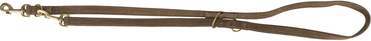 Trixie hondenriem pure verstelbaar leer bruin l-xl 200x2,5 cm