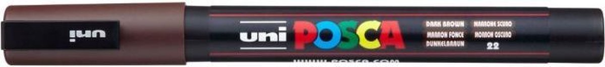 Uni posca pc3m acrylmarker donkerbruin- ronde punt tot 1,3 mm