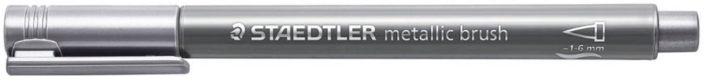 Staedtler - metallic brush pen - met penseelpunt - zilver - doos met 10 stuks