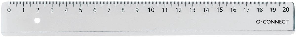 Q-connect meetlat, transparant polystereen, 20 cm 20 stuks