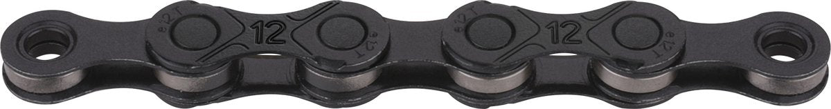 Chaîne KMC e12 blacktech, 1 2x11 128, 130 maillons, axe 5.2mm, 12 vitesses