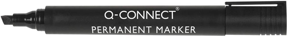 Q-connect permanente marker, 1,2 5 mm, schuine punt, zwart 10 stuks