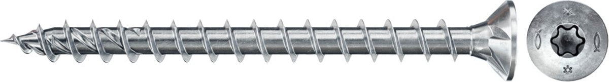 Fischer spaanplaatschroef powerfast ii 4,5x40 tx verzonken kop voldraad blauw verzinkt (200)